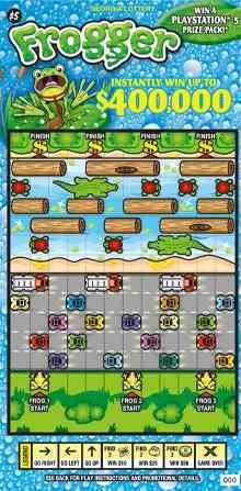 Frogger scratchcard - game number #1833 - front