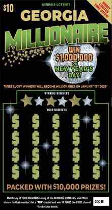 Georgia Millionaire scratchcard - game number #1879 - front