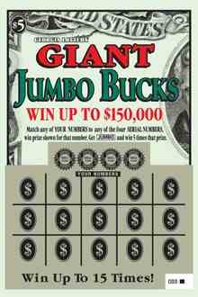 Giant Jumbo Bucks scratchcard - game number #1414 - front