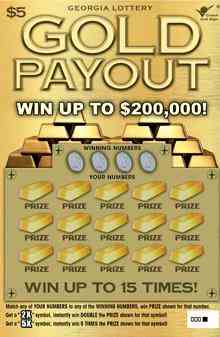 Gold Payout scratchcard - game number #1569 - front
