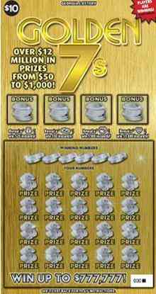 Golden 7S scratchcard - game number #1817 - front