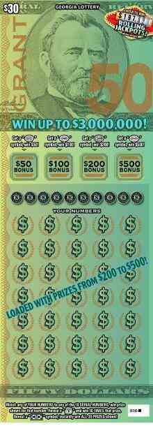 Grant scratchcard - game number #1881 - front