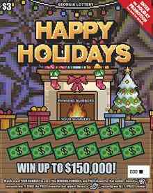 Happy Holidays scratchcard - game number #1808 - front