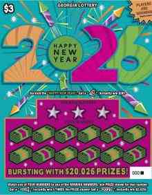 Happy New Year 2026 scratchcard - game number #1874 - front