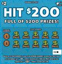 Hit $200 scratchcard - game number #1666 - front