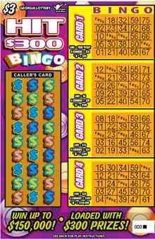 Hit $300 Bingo scratchcard - game number #1576 - front