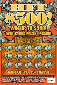 Hit $500! scratchcard - game number #1426 - front