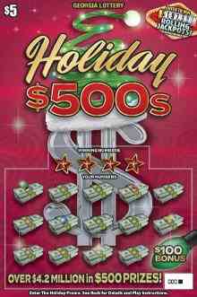 Holiday $500S scratchcard - game number #1916 - front