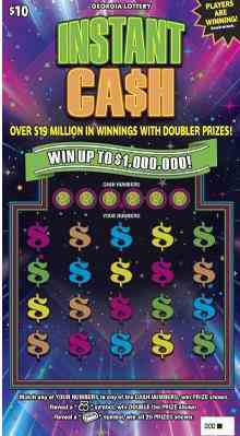 Instant Ca$H scratchcard - game number #1842 - front