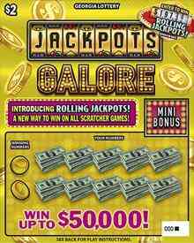 Jackpots Galore scratchcard - game number #1883 - front