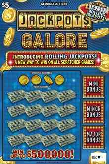 Jackpots Galore scratchcard - game number #1885 - front
