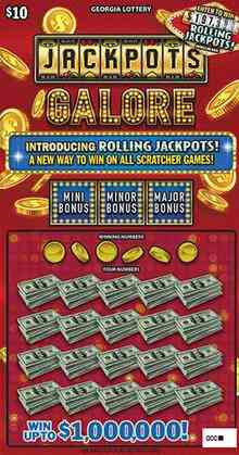 Jackpots Galore scratchcard - game number #1886 - front