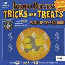 Jumbo Bucks Tricks And Treats scratchcard - game number #1802 - front