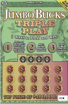 Jumbo Bucks Triple Play scratchcard - game number #1867 - front