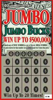 Jumbo Jumbo Bucks scratchcard - game number #1415 - front