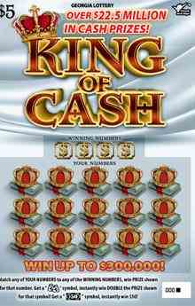 King Of Cash scratchcard - game number #1563 - front