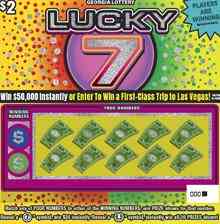 Lucky 7 scratchcard - game number #1847 - front
