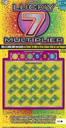Lucky 7 Multiplier scratchcard - game number #1849 - front