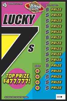 Lucky 7S scratchcard - game number #1899 - front
