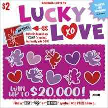 Lucky Love scratchcard - game number #1877 - front