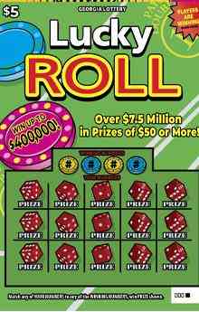 Lucky Roll scratchcard - game number #1841 - front