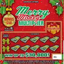 Merry Money Multiplier scratchcard - game number #1612 - front