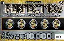 Perfect 10S scratchcard - game number #1622 - front