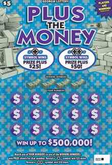 Plus The Money scratchcard - game number #1844 - front