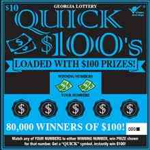 Quick $100'S scratchcard - game number #1461 - front