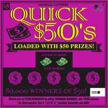 Quick $50'S scratchcard - game number #1446 - front