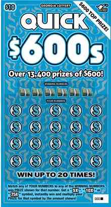 Quick $600S scratchcard - game number #1644 - front