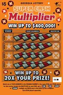 Super Cash Multiplier scratchcard - game number #1685 - front