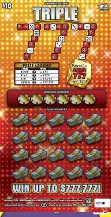 Triple 777 scratchcard - game number #1753 - front