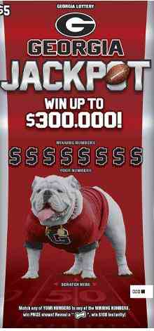 Uga Georgia Jackpot scratchcard - game number #1854 - front