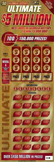 Ultimate $5 Million scratchcard - game number #1703 - front