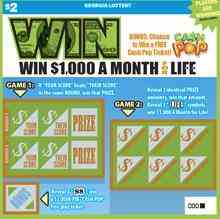 Win $1,000 A Month For Life scratchcard - game number #1813 - front