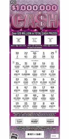 $1,000,000 Ca$H scratchcard - game number #1811 - front-scratched