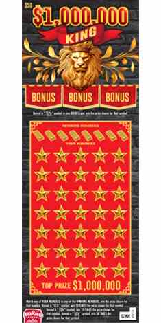 $1,000,000 King scratchcard - game number #1847 - front