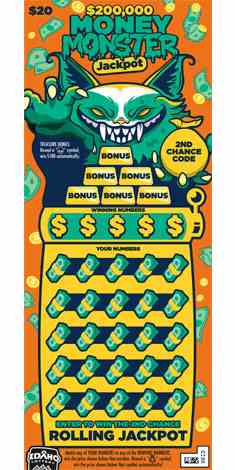 $200,000 Money Monster Jackpot scratchcard - game number #1874 - front