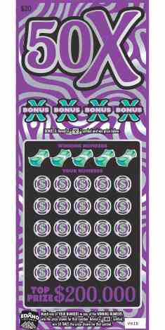 50X Multiplier scratchcard - game number #1900 - front