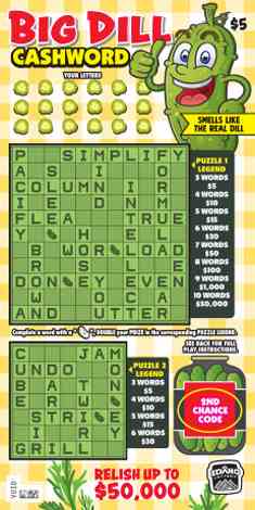Big Dill Cashword scratchcard - game number #1891 - front