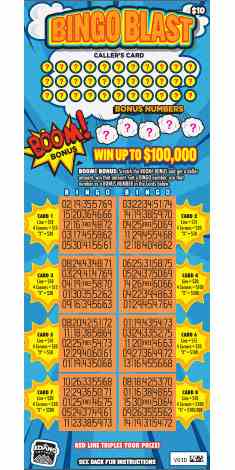 Bingo Blast scratchcard - game number #1841 - front