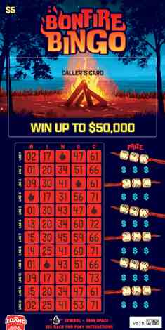 Bonfire Bingo scratchcard - game number #1877 - front