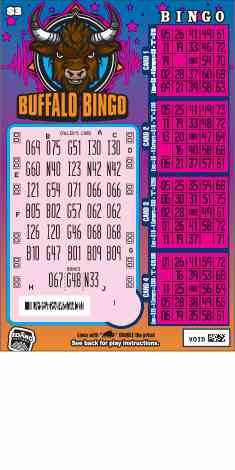 Buffalo Bingo scratchcard - game number #1817 - front-scratched