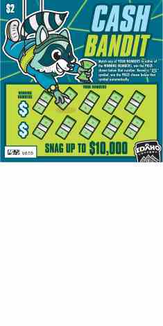 Cash Bandit scratchcard - game number #1865 - front