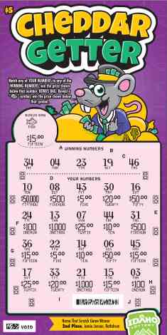Cheddar Getter scratchcard - game number #1866 - front-scratched