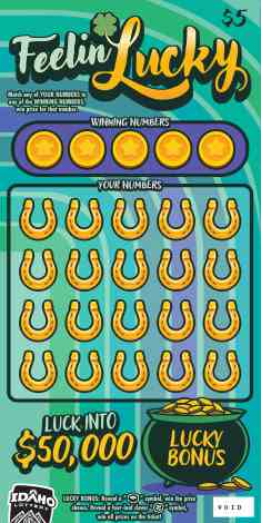 Feelin Lucky scratchcard - game number #1892 - front