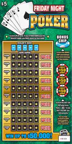 Friday Night Poker scratchcard - game number #1887 - front