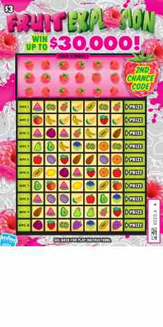 Fruit Explosion scratchcard - game number #1860 - front