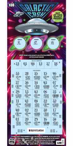 Galactic Cash scratchcard - game number #1854 - front-scratched